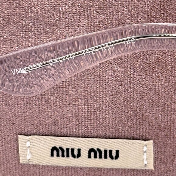 NEW MIU MIU EYEGLASSES, MIU MIU WOMEN TRANSPARENT CAT EYE MU05XV 15Z1O1 - Picture 7 of 9